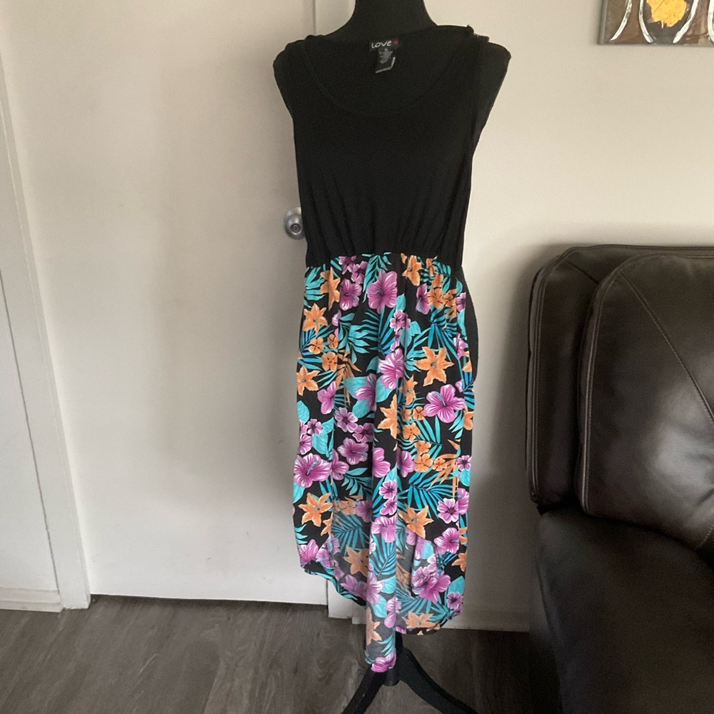 XL High-Low Floral Dress – Tropical Print, Lightweight & Flowy